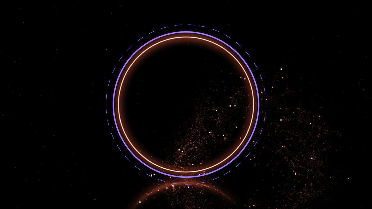 fondo de la boda. visualización abstracta de un anillo de oro wirh partículas de polvo rociadas alrededor y reflejo inferior.