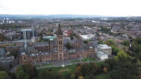 vista de pájaro de la universidad de glasgow en escocia