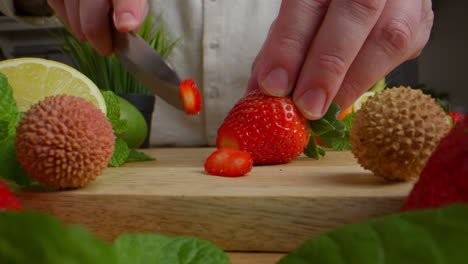 preparing a fresh fruit salad