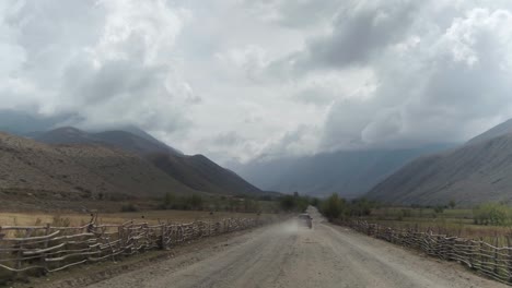 driving and travelling through the amazing barskoon valley in kyrgyzstan central asia