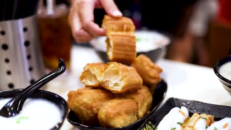 delicious fried dough (you tiao/pao) with congee