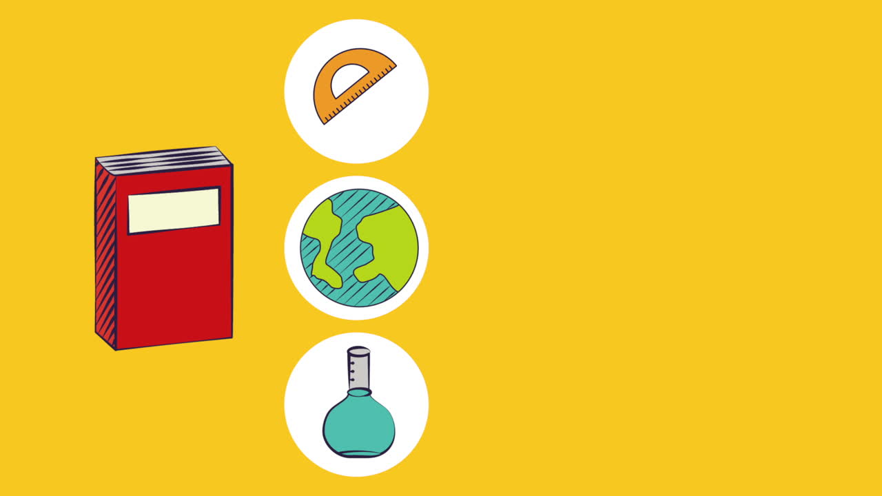 animación de vídeo de regreso a la escuela