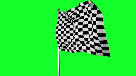 checkered flag against green screen