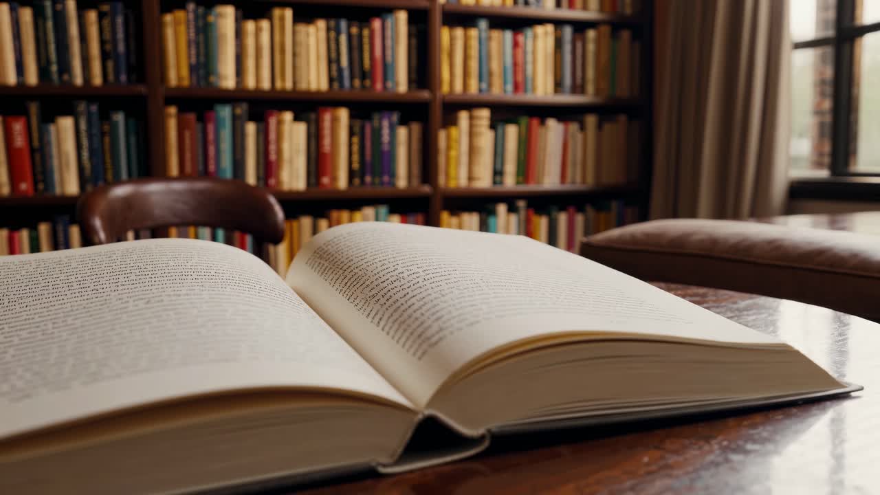 Open Book in a Library