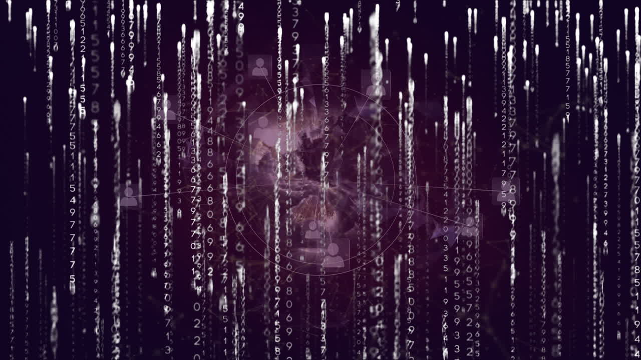 Animation of network of connections over binary coding