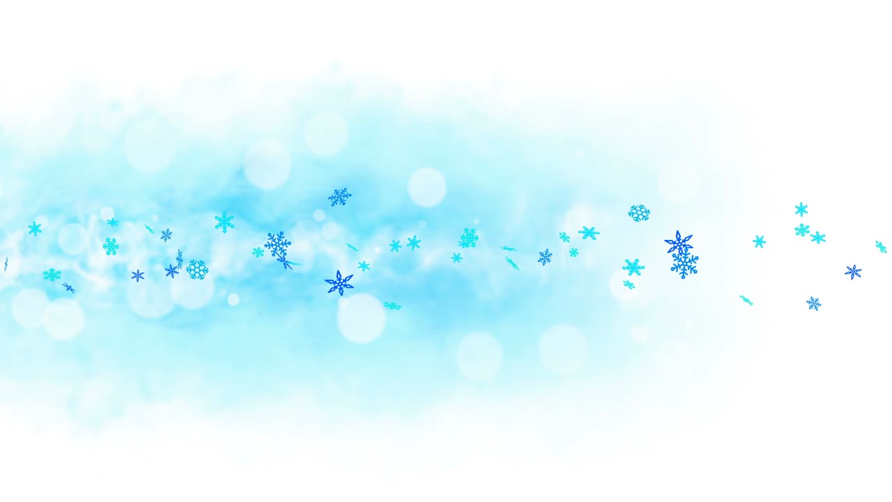 다채로운 밝은 눈 결정은 불과 함께 겨울 배경에 흔들리고 있습니다. 아름다운 자연 장면. 그림 겨울 눈알. 루프 애니메이션.
