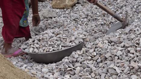 woman working with gravel