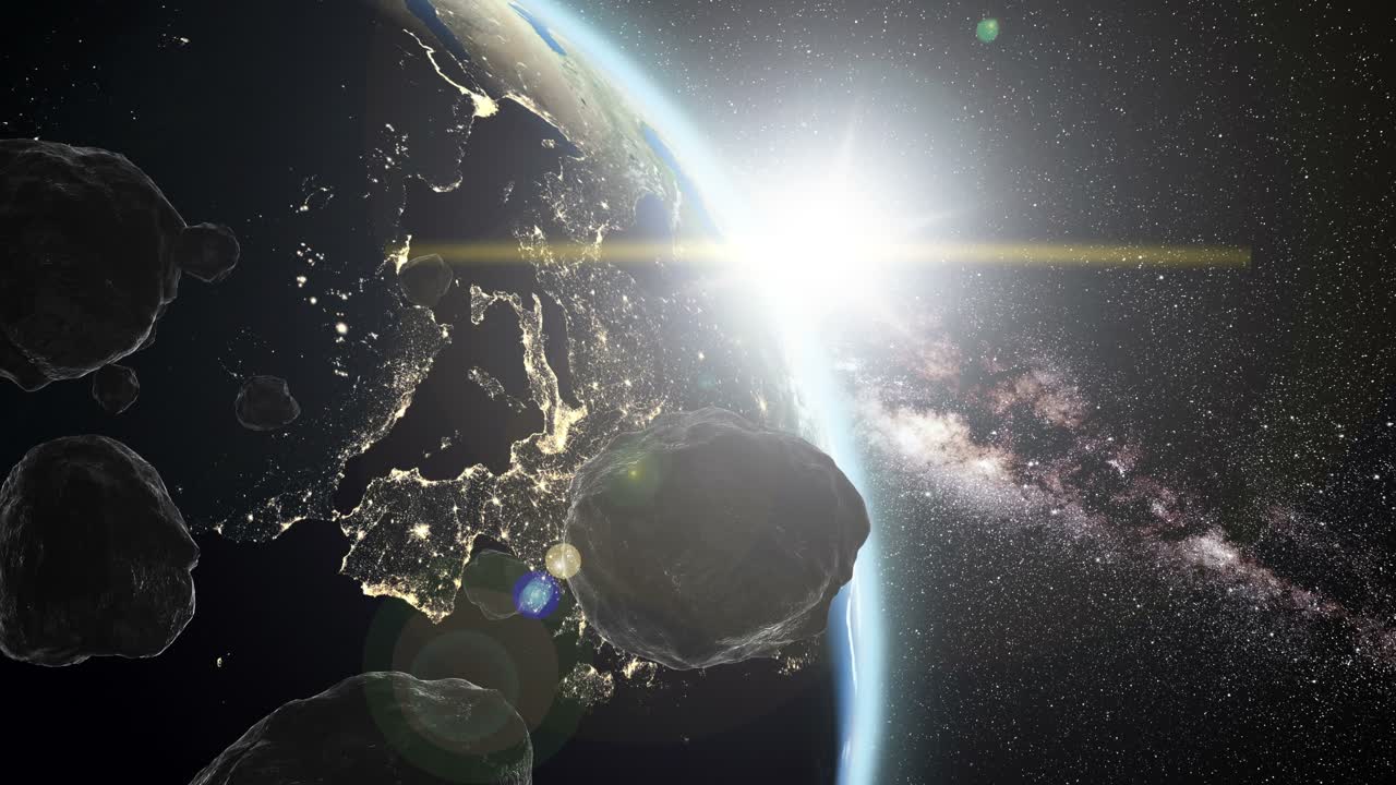 la tierra y los asteroides