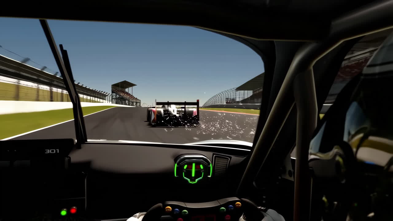 First-Person View of High-Speed Car Racing on a Track