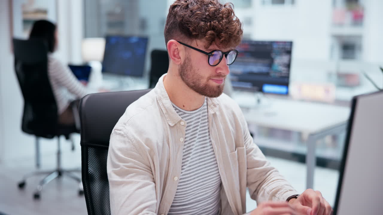 Man working at computer in office