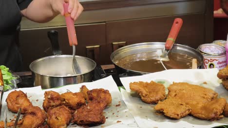 fried chicken street food vendor