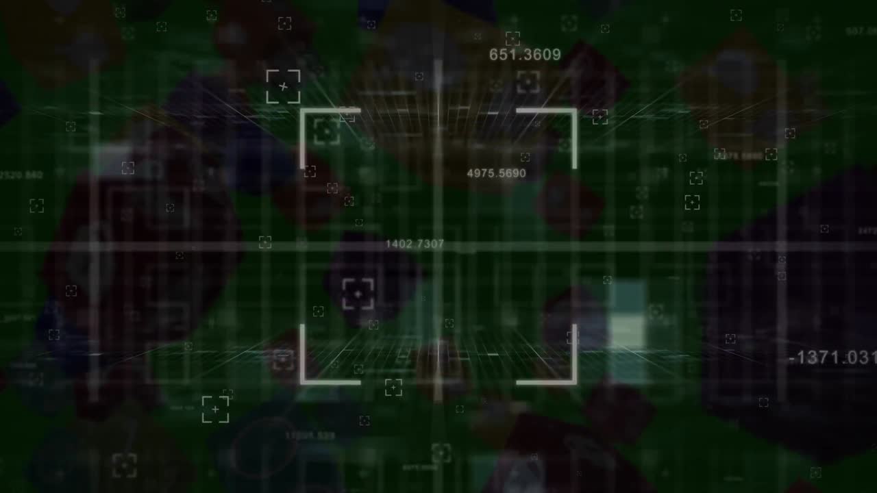 animación del procesamiento de datos sobre formas