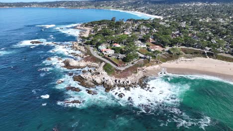 Paisaje-De-Playa-En-Carmel-En-California,-Estados-Unidos