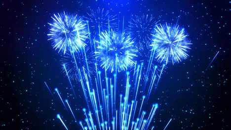 beautiful colourful fireworks shiny display at night loop background for 4th of july festival