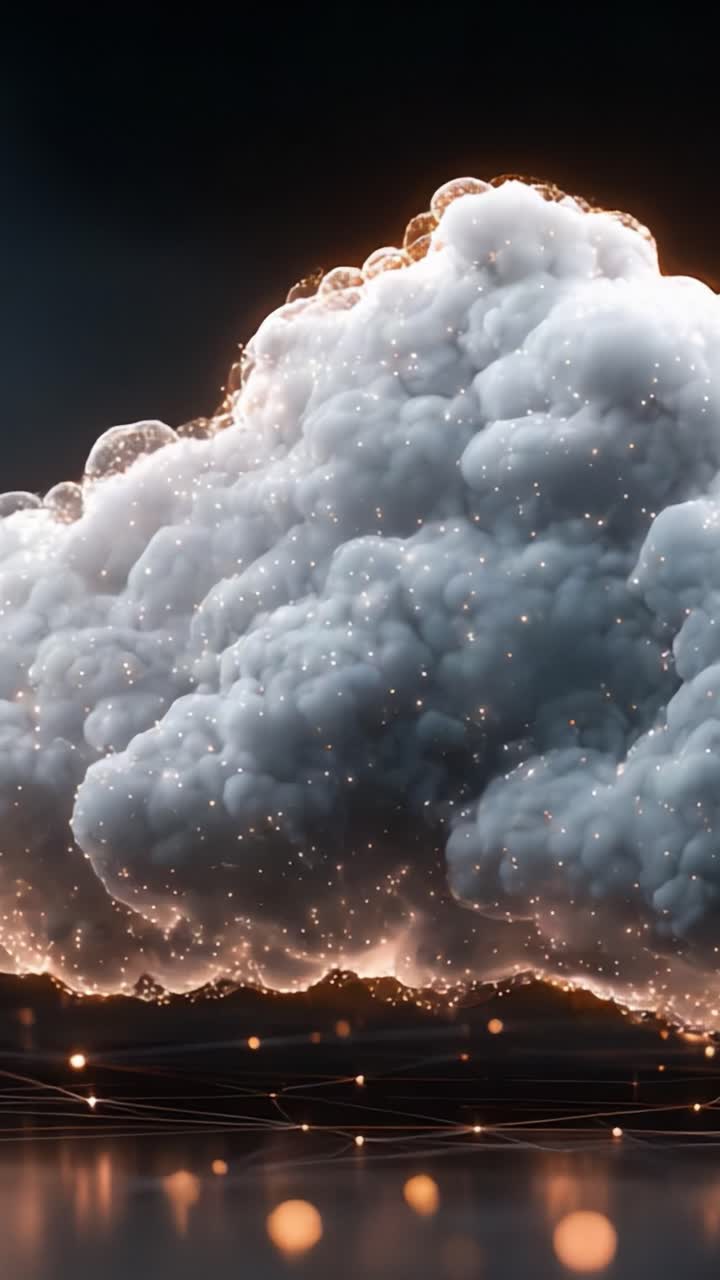 Betagende billede af en lysende sky, der gløder med æterisk lys og indfanger essensen af fantasi og undren i en kunstnerisk stil