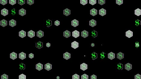 el signo de dinero de dólares de estados unidos aparece y desaparece