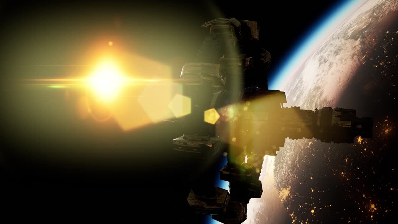 estación espacial internacional sobre el planeta tierra