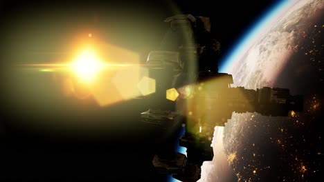 Estación-Espacial-Internacional-Sobre-El-Planeta-Tierra