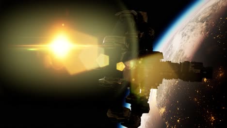 estación espacial internacional sobre el planeta tierra