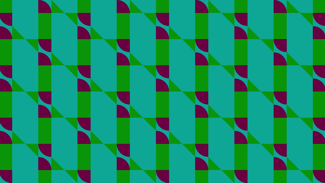 2D tile colourful animation geometric pattern visual effect motion graphics retro illusion shapes symmetry graphics background teal green