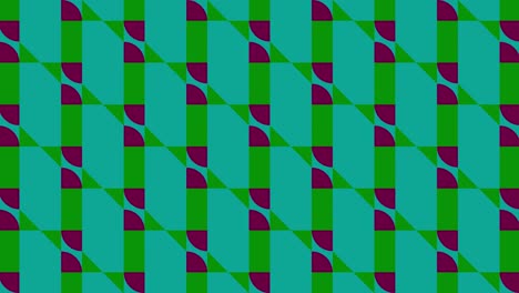 2d azulejos animación colorida patrón geométrico efecto visual gráficos de movimiento retro formas de ilusión gráficos de simetría fondo verde azulado