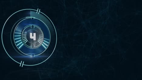 animation of scope scanning with countdown over network of connections