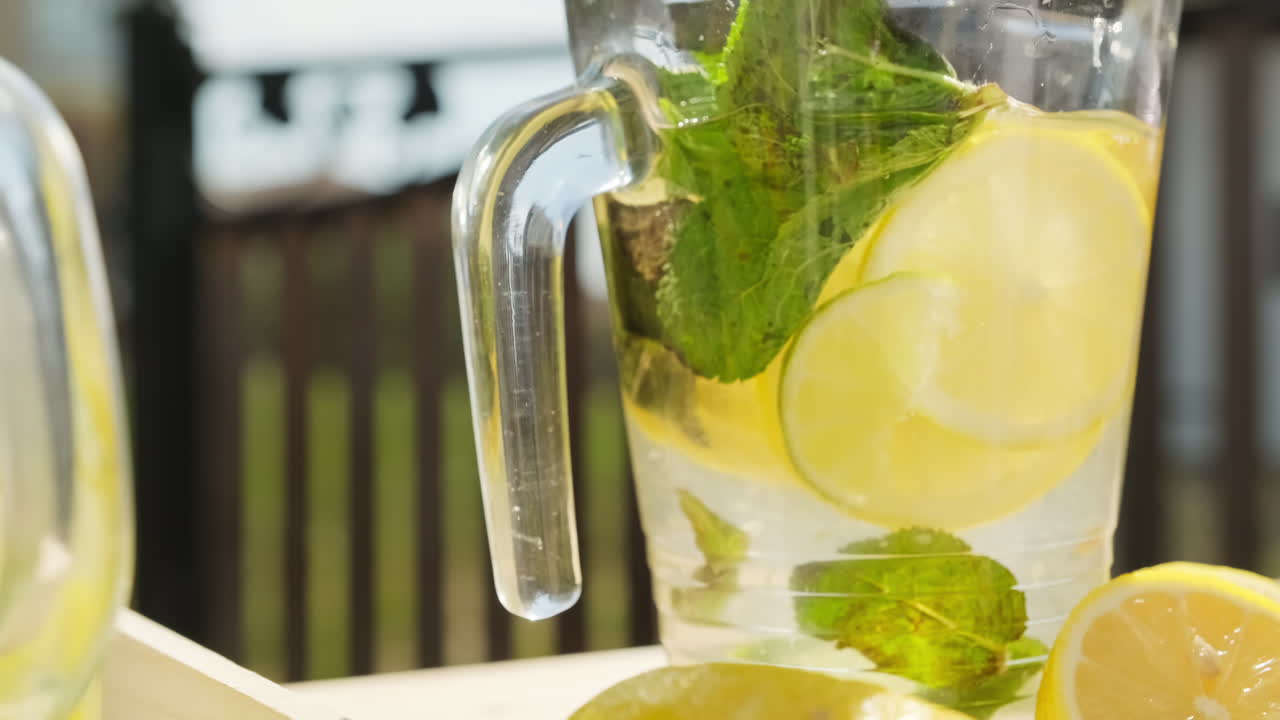 Glass Decanter With Freshly Made Lemonade