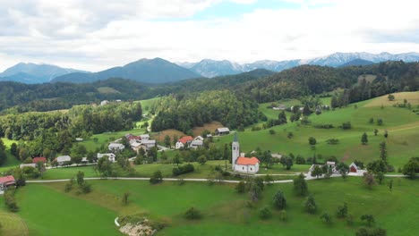 aerial footage of remote mountain village