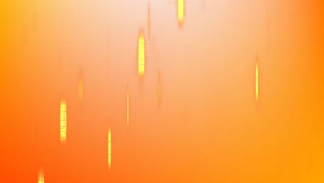 animation of yellow light trails falling over orange background