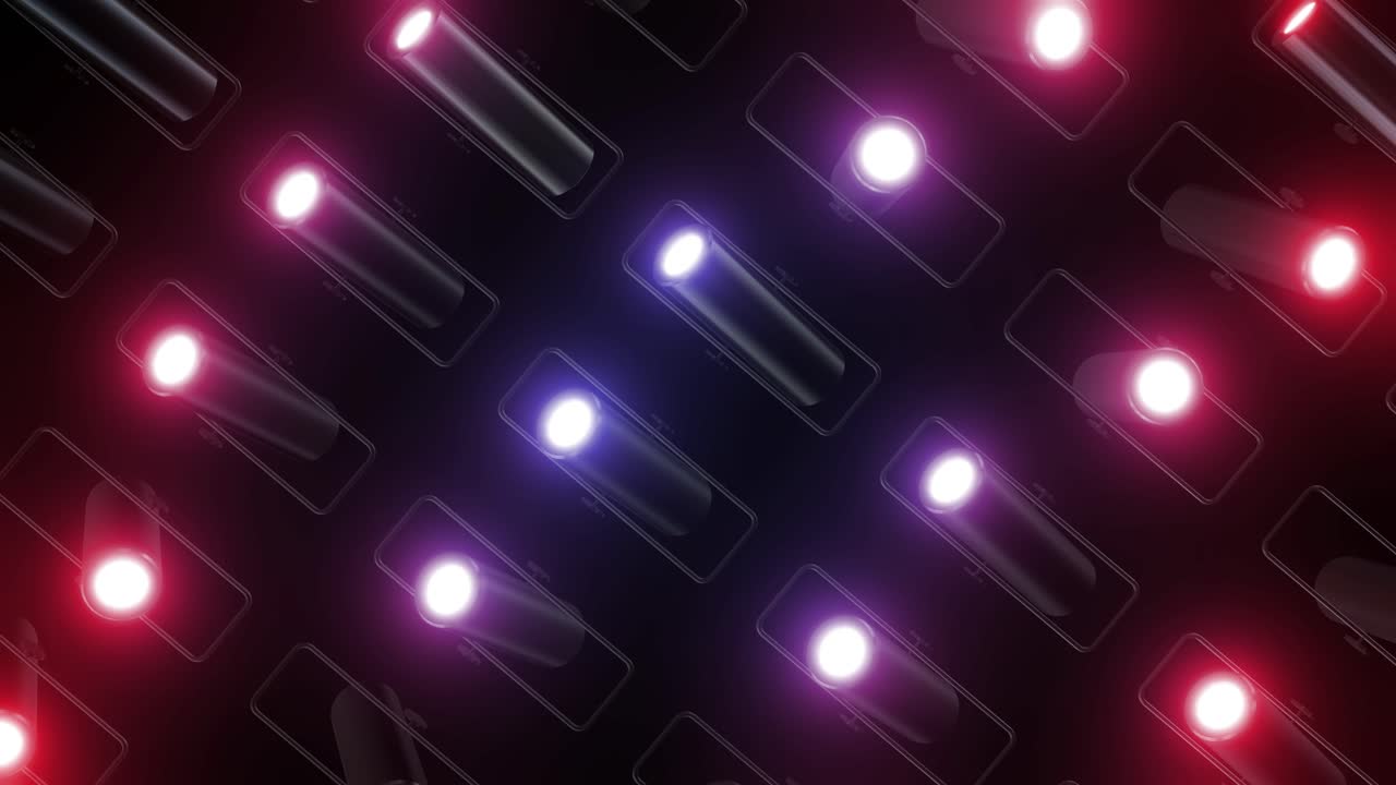 Abstract Glowing Cylinders on a Dark Background