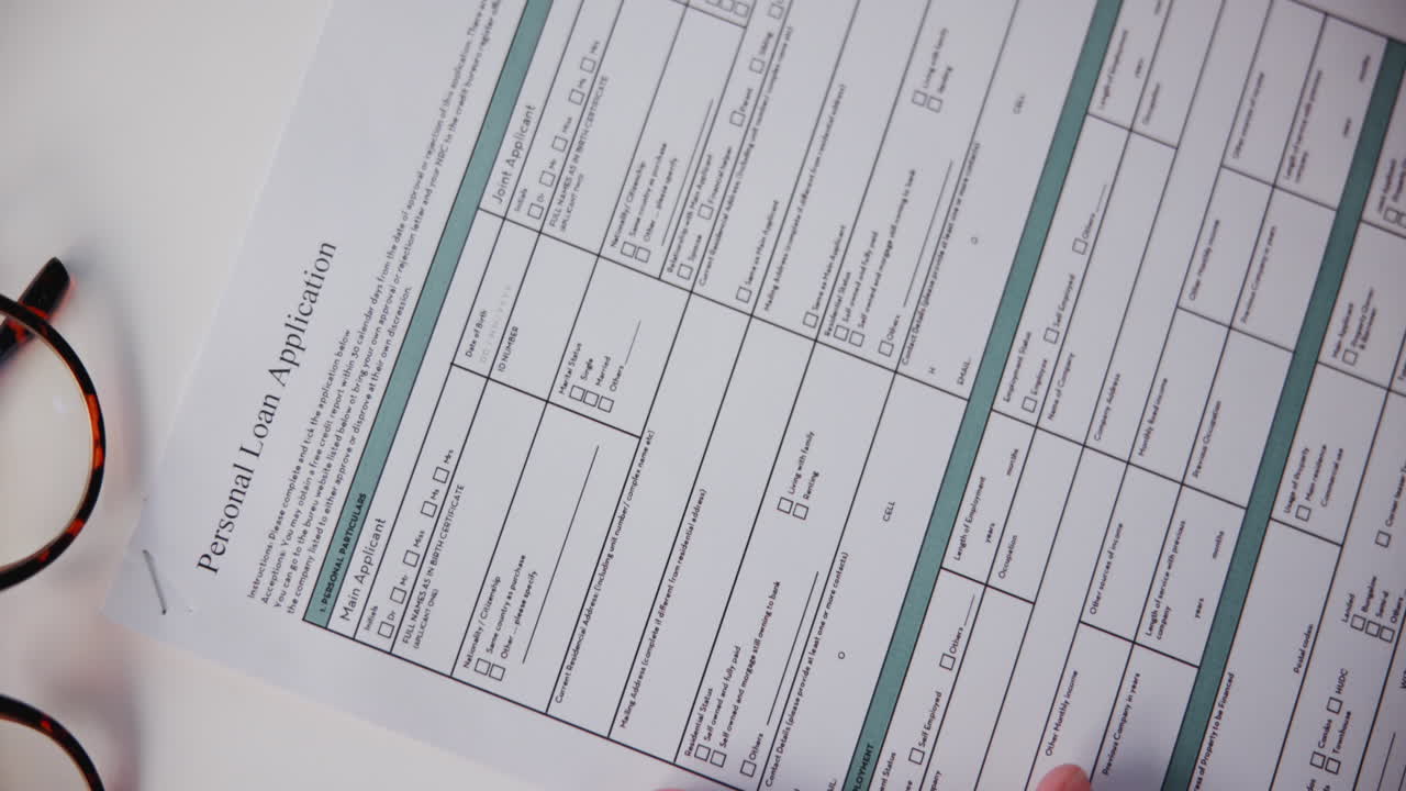 Filling out a loan application