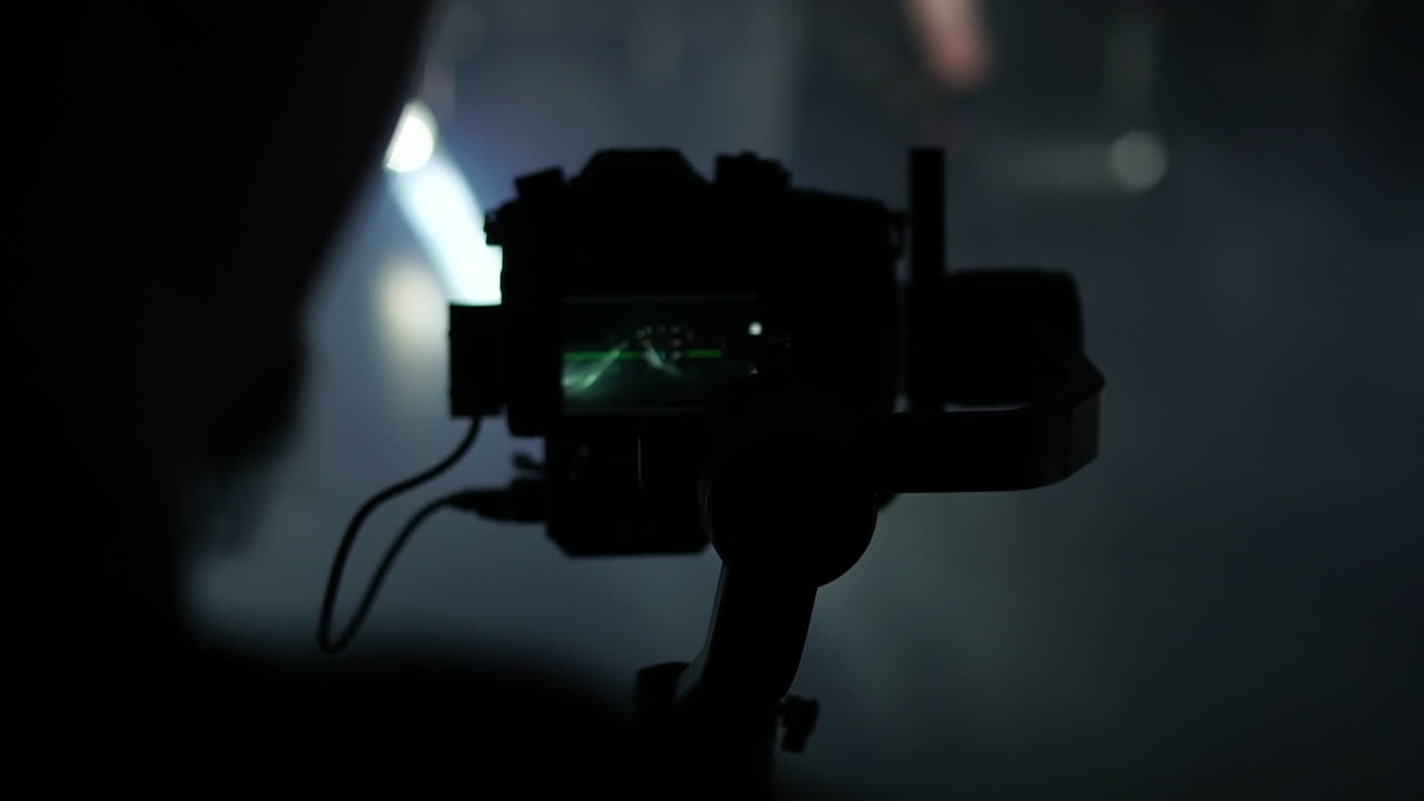 gimbal shooting in silhouette