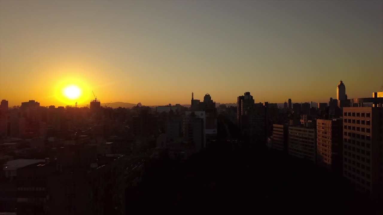 taiwan hora do pôr do sol taipei paisagem urbana panorama aéreo 4k