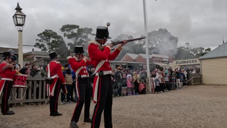 soldiers performing in front of an audience