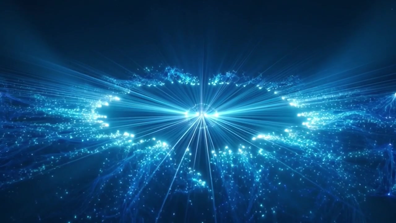 Abstract Blue Light Particles Expanding in Dark Space