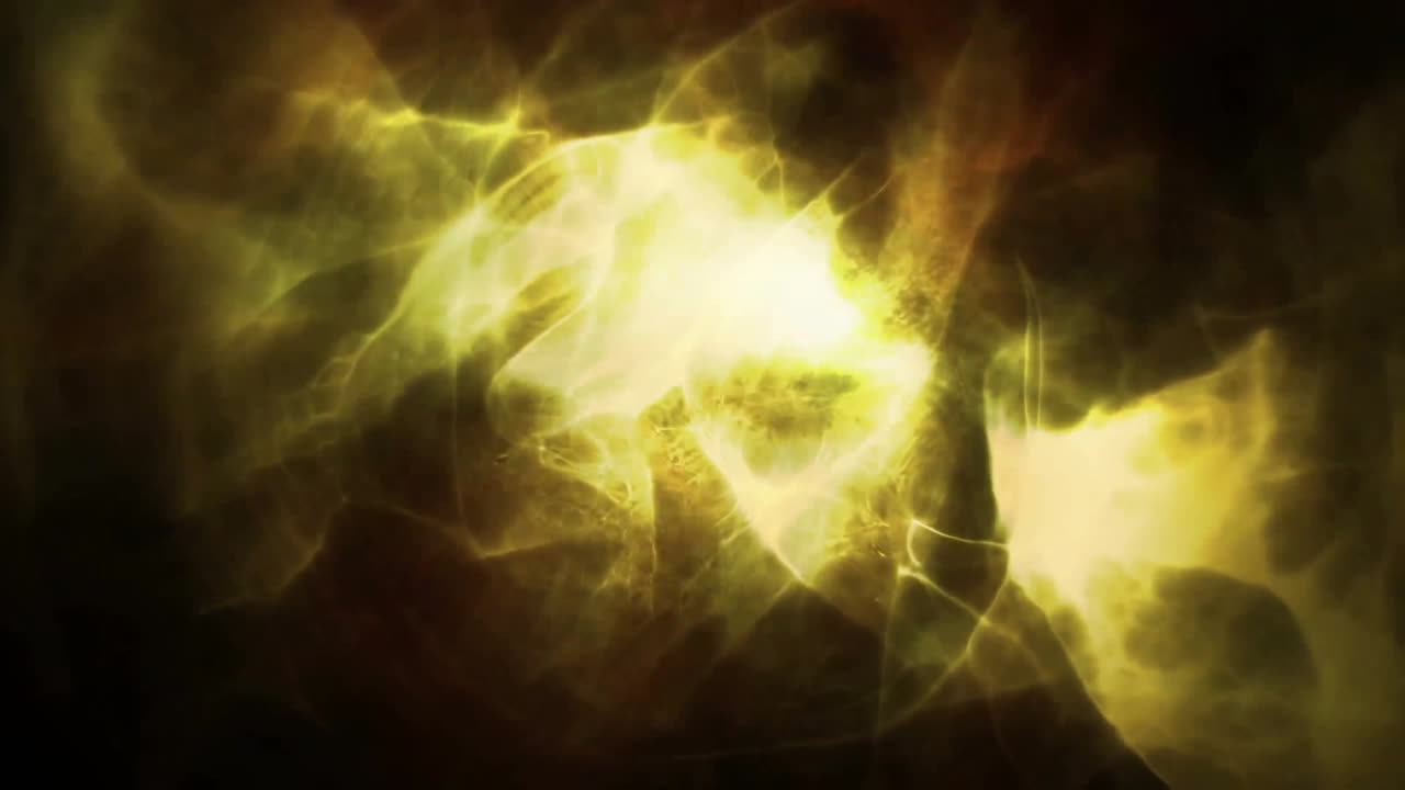 Animation of orange light shapes on black background