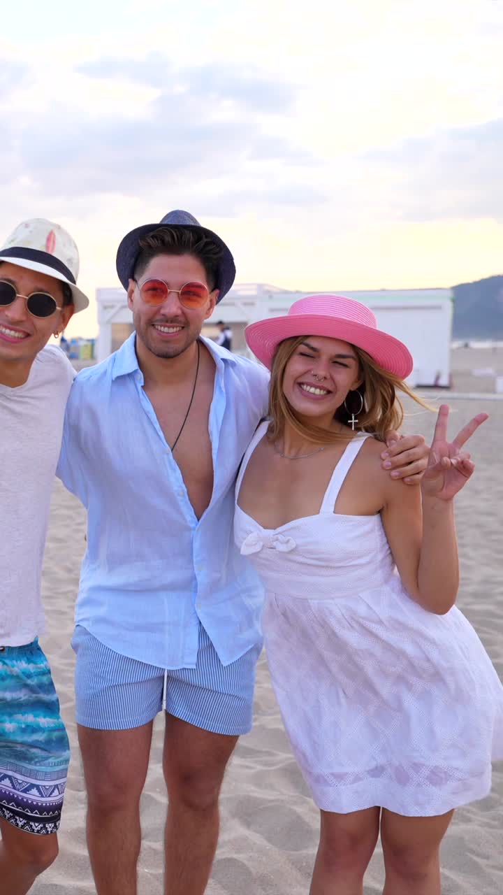 Group of Friends Enjoying Summer Vacation on the Beach