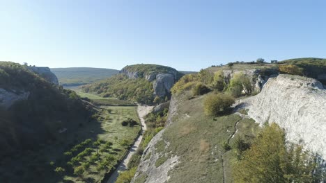 mountain valley landscape with hiking trail