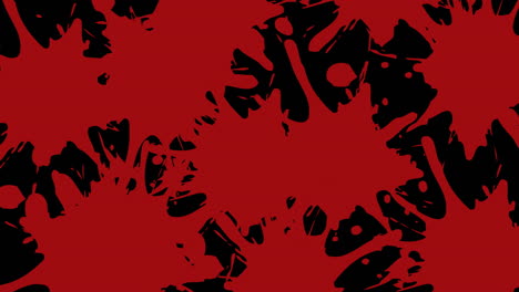 animación de salpicaduras en pintura roja sobre fondo negro