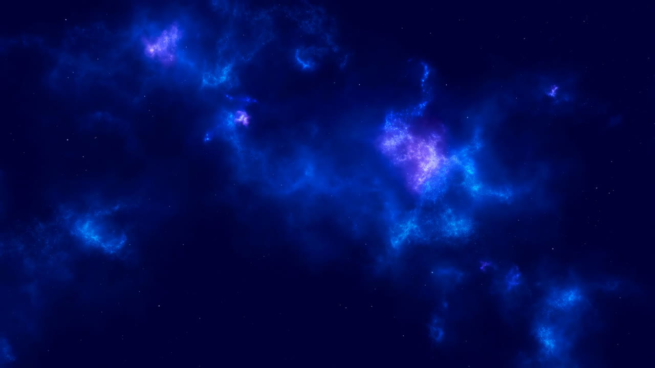 Nebulosa cosmica blu e viola nello spazio profondo