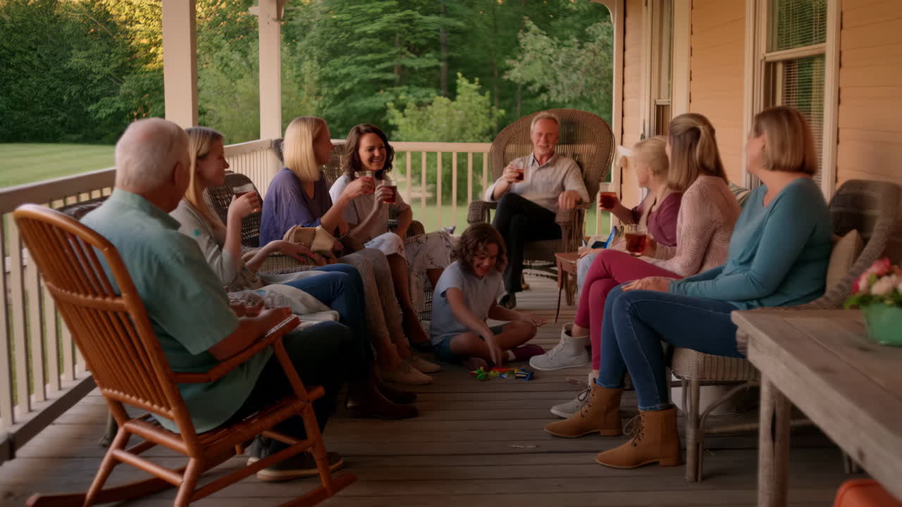 Family Gathering on the Porch