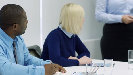 mixed raced professionals at business seminar