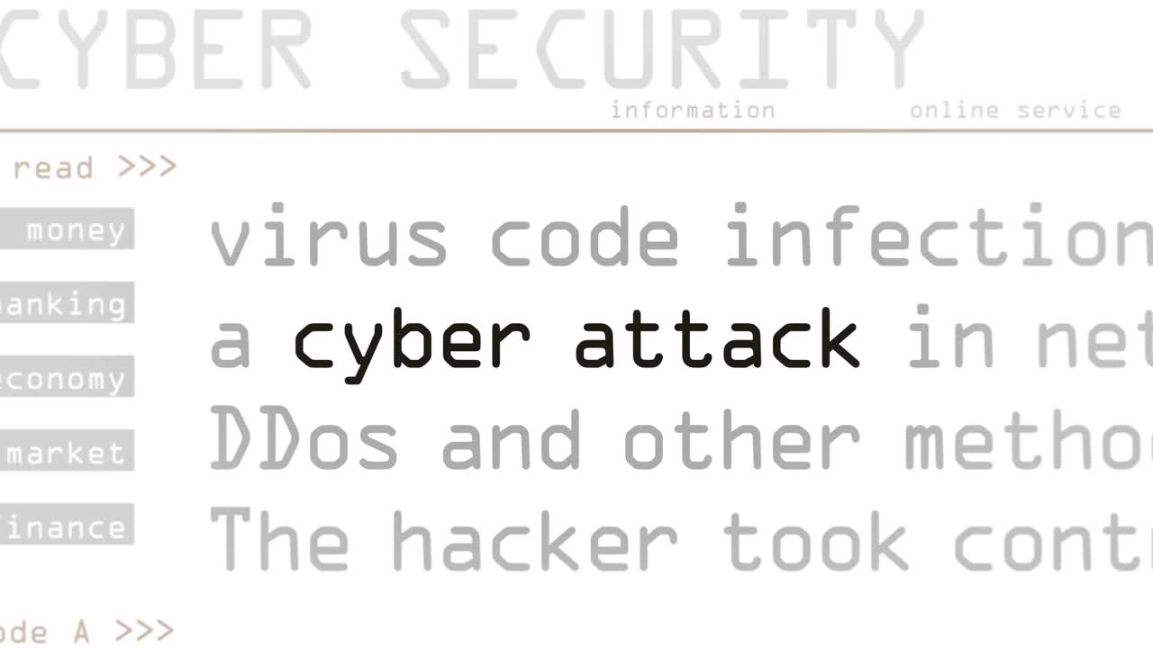 Headline titles media with cyber attack seamless loop