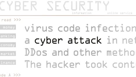 Headline titles media with cyber attack seamless loop