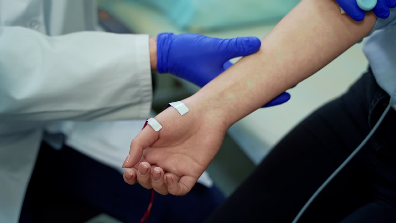 Female patient at medical center. Close up of woman at medic checkup visit