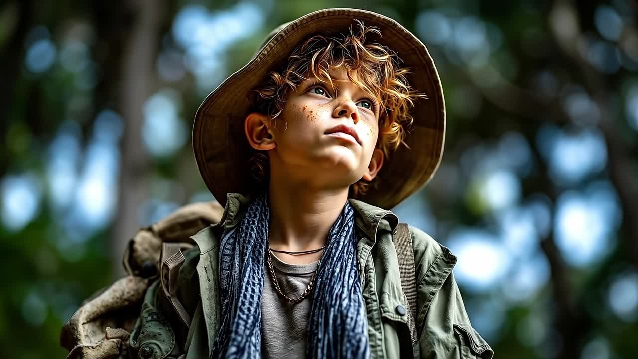 un niño con sombrero y mochila