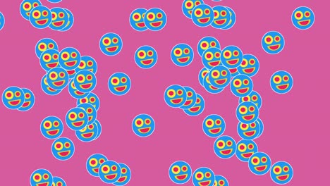 emoji happiness emoticon cartoon animation moving down. falling emoticon smiling and sweet smile falling emoji on pink screen.emoticon pink screen face smile emoji animation 4k,chroma key