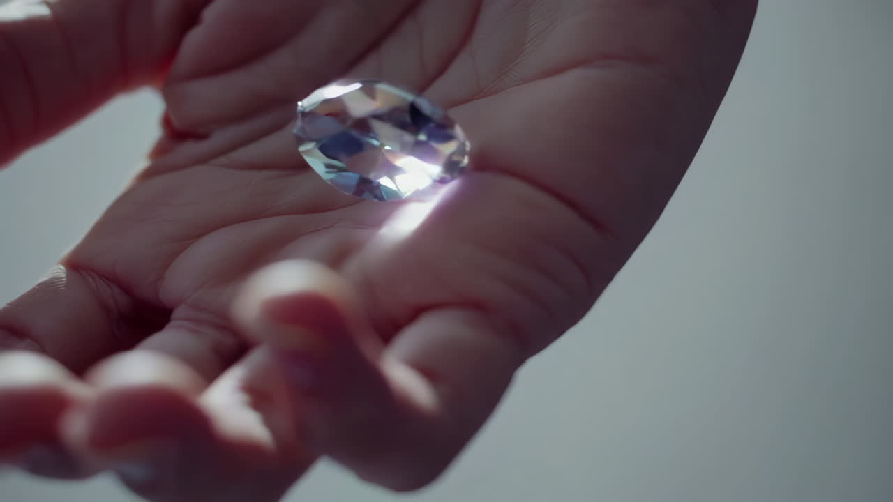 Diamond Held in a Hand