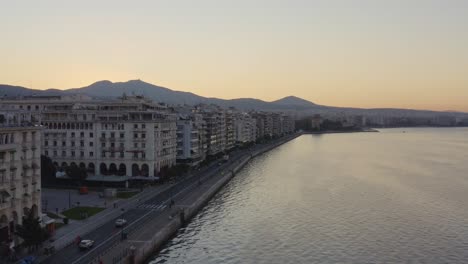 aerial - thessaloniki at sunrise