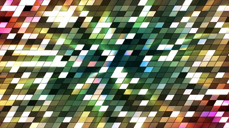 Broadcast Twinkling Slant Hi-Tech Squares, Multi Color, Abstract